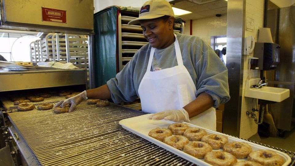 Fra en Krispy Kreme Doughnuts-butik i den amerikanske by Winston-Salem, N.C. | Foto: Chuck Burton/AP/POLFOTO/arkiv
