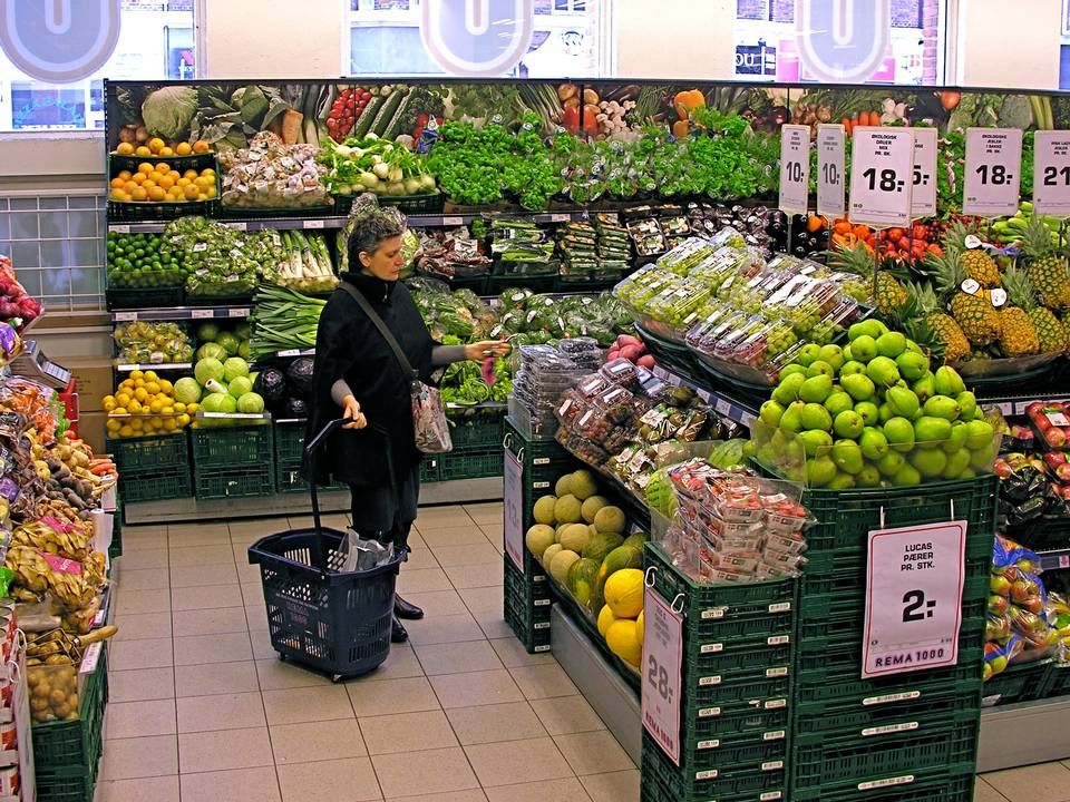 En grønt- og frugt-afdeling i Rema 1000. | Foto: Claus Pedersen/ L&F
