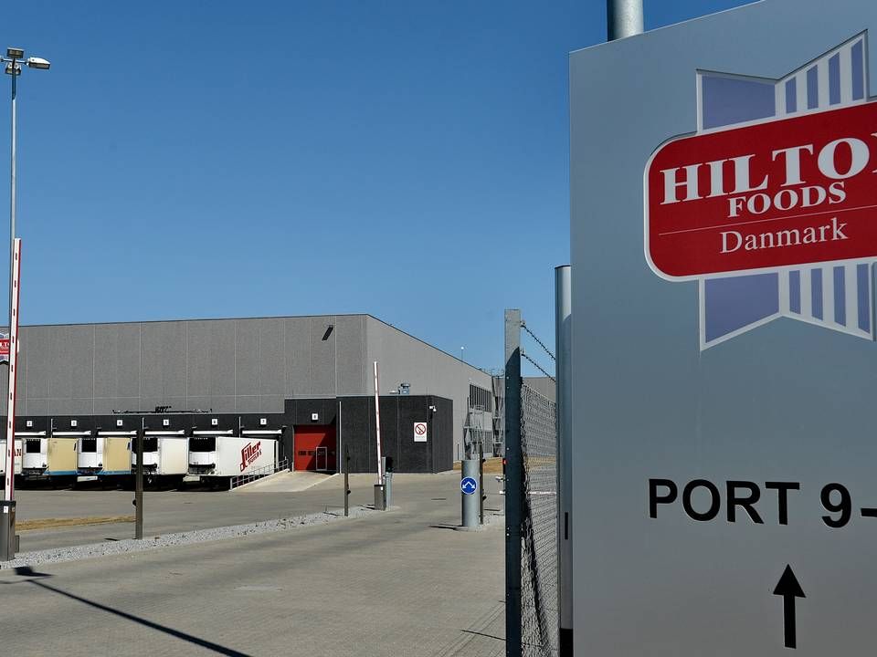 Udsnit af fabriksejendommen i Hasselager, som Hilton Foods Danmark har købt af Coop. | Foto: Ritzau Scanpix/Ole Frederiksen.