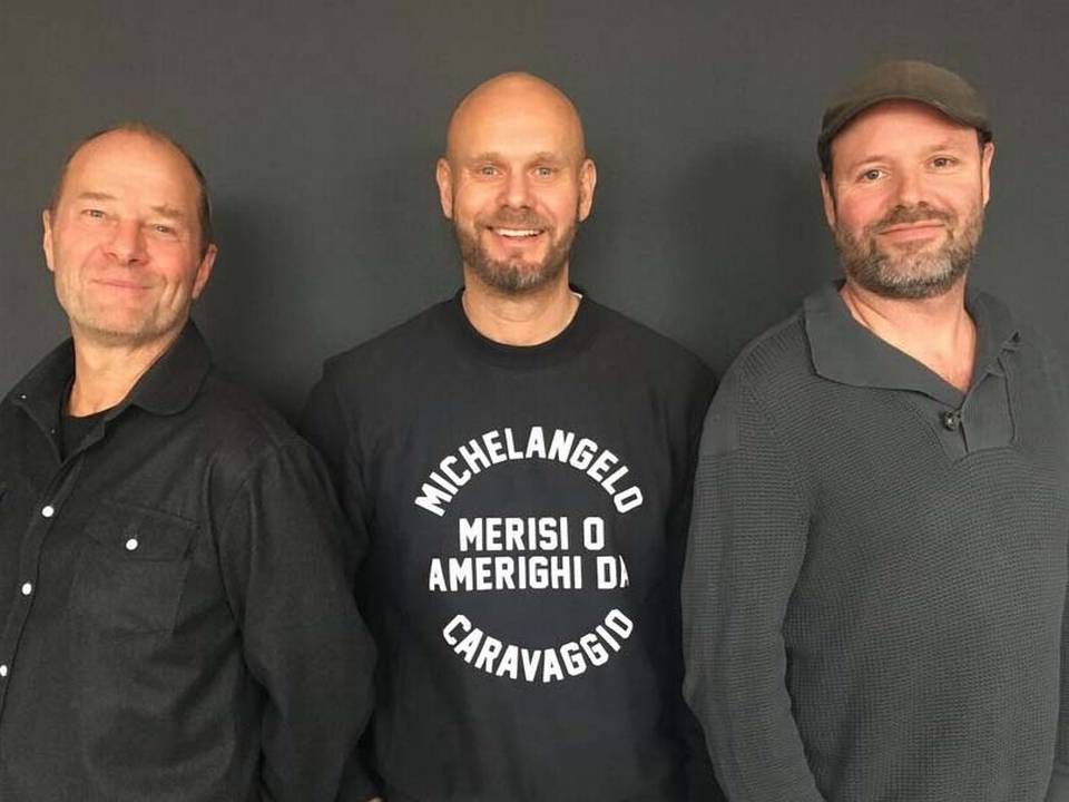 Ledergruppen i Skylark: Lars Grarup (tv), Henrik Hancke og Per Zachariassen (th)
