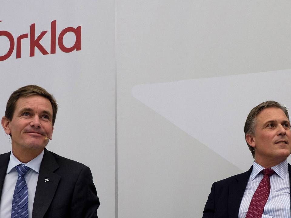 Orklas adm. direktør Peter A. Ruzicka og finansdirektør Jens Bjørn Staff kan være godt tilfredse med det seneste regnskab. | Foto: Orkla/PR