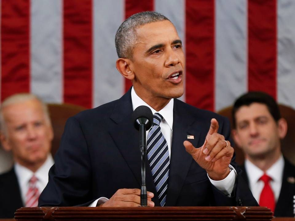 Præsident Barack Obama under sin State of the Union-tale tirsdag. | Foto: Evan Vucci/AP/POLFOTO