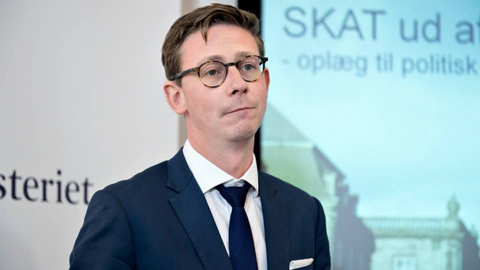 Skatteminister Karsten Lauritzen (V) vil senere onsdag meddele, at det længe ventede ejendomsvurderingssystem igen bliver udskudt. | Foto: Ritzau Scanpix/Lars Krabbe.