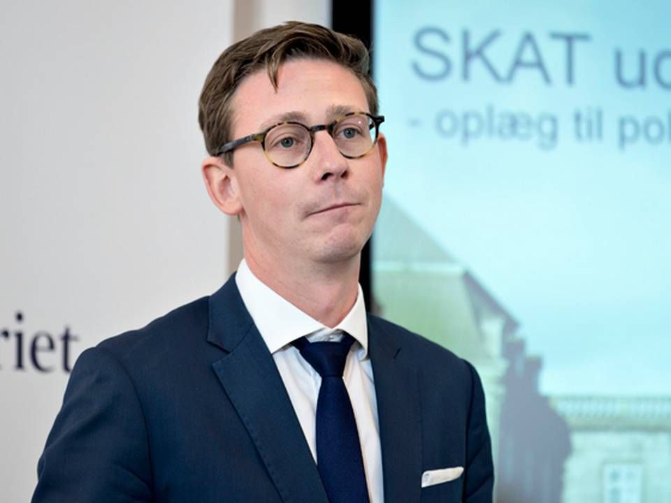 Skatteminister Karsten Lauritzen (V) vil senere onsdag meddele, at det længe ventede ejendomsvurderingssystem igen bliver udskudt. | Foto: Ritzau Scanpix/Lars Krabbe.
