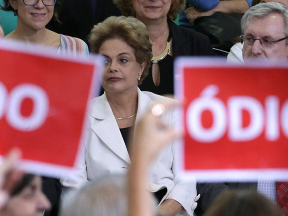 Præsident Dilma Rousseff fra Arbejderpartiet er tidligere energiminister og sad i bestyrelsen af Petrobras fra 1998 til 2002. | Foto: Eraldo Peres/AP/Polfoto