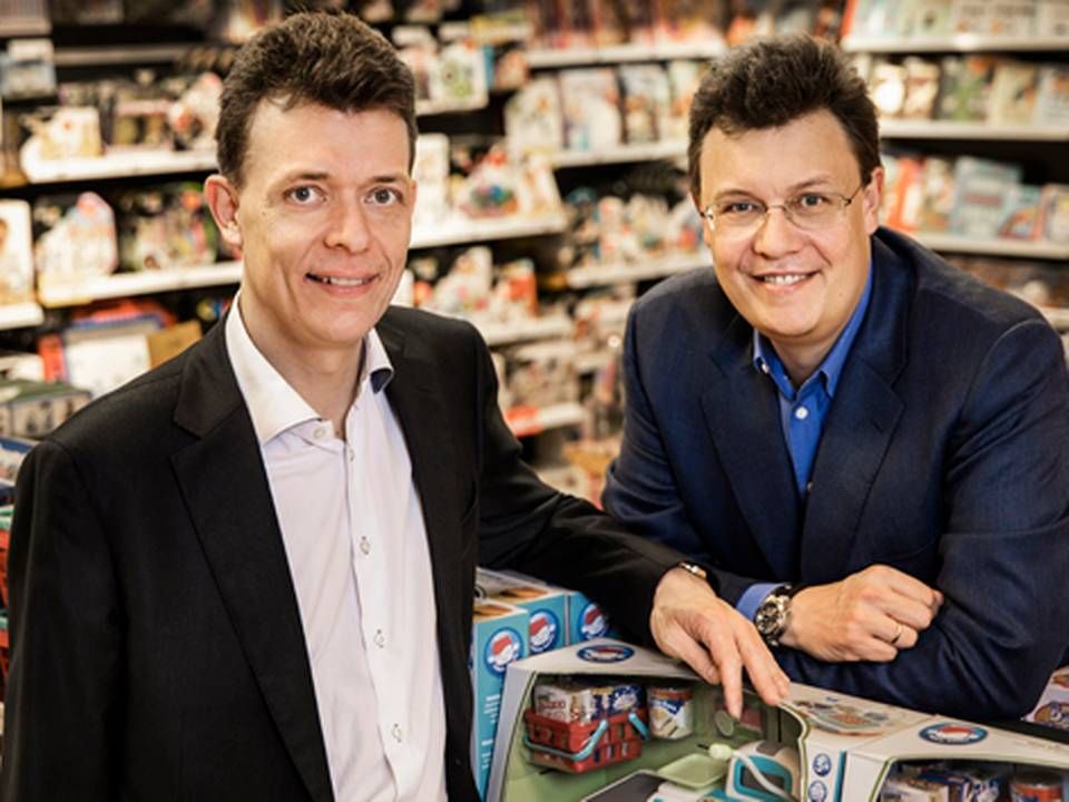 Peter Gjørup (tv) er i april 2016 trådt tilbage som adm. direktør for at fokusere på arbejdet i bestyrelsen i Top-Toy, mens broderen Lars indtager en rådgiverrolle for Top-Toys indkøbsafdeling med base i Hong Kong. | Foto: Jyllands-Posten/Arkiv