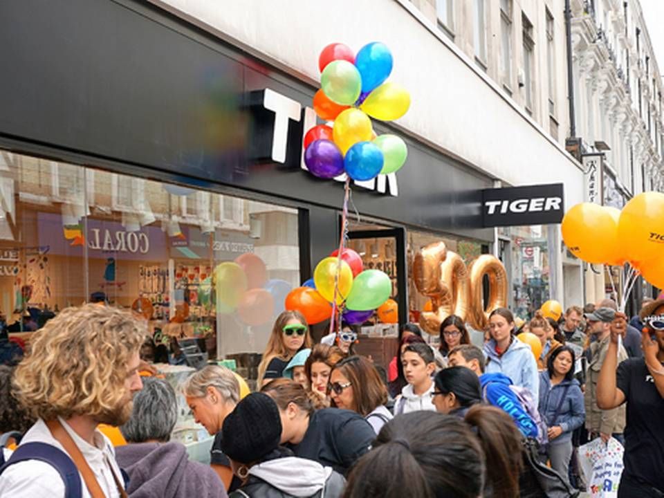 Der er fest i gaderne, når Tiger åbner nye butikker - her butikåbningen i Notting Hill, der var butik nr. 500. | Foto: PR