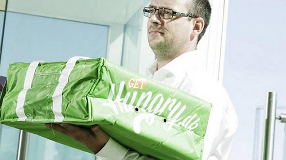 Hungrys adm. direktør i Danmark, Rune Risom, med en levering | Foto: Hungry Group/PR