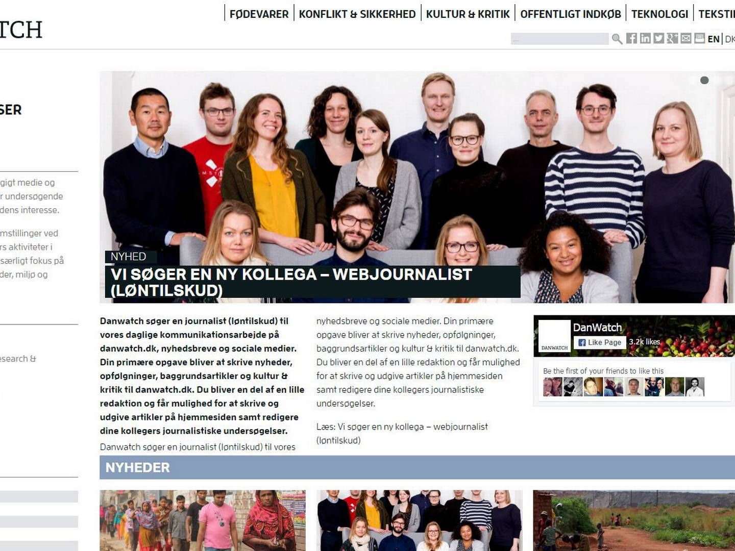 Danwatch får økonomiske støtte fra ny EU-fond til undersøgende journalistik. | Foto: Screenshot fra Danwatch.dk