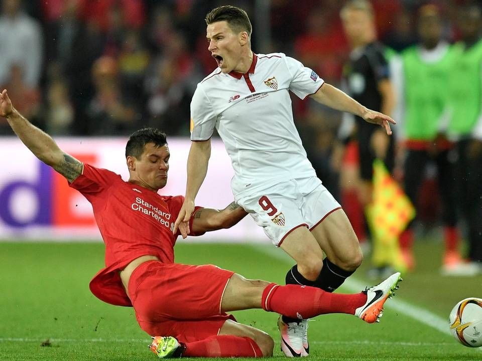 Billede fra onsdagens finale mellem Liverpool i rødt og Sevilla i hvidt. | Foto: Martin Meissner/AP/Polfoto