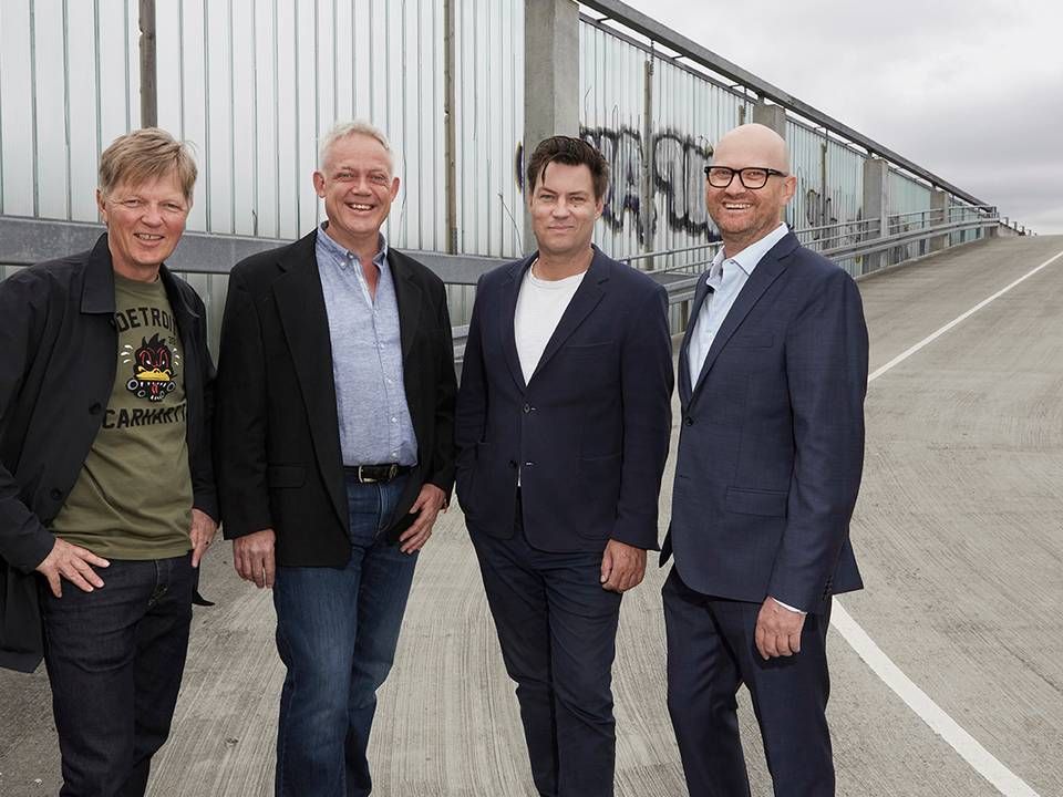 Ledelsen i Raccons Entertainment. Fra venstre Kaare Sand, Troels Uhrband Rasmussen, Jesper Bruhn og Lars Hammer. | Foto: Per Bix/PR