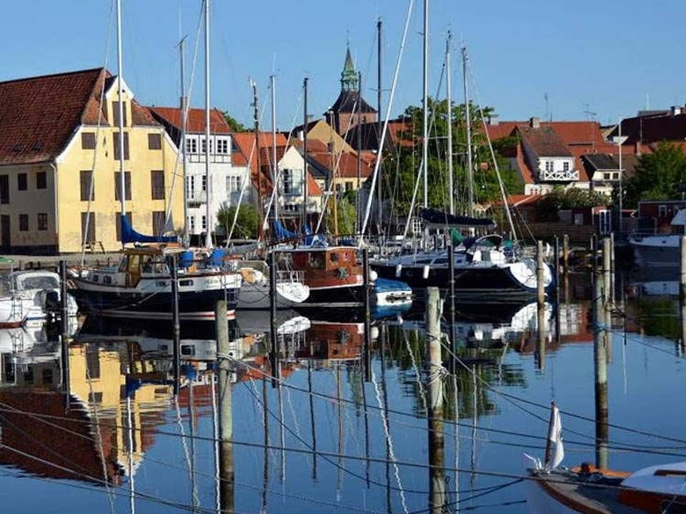 Havnen i Svendborg på Sydfyn, hvor der i nærtliggende Gudme er store planer i gang. | Foto: PR