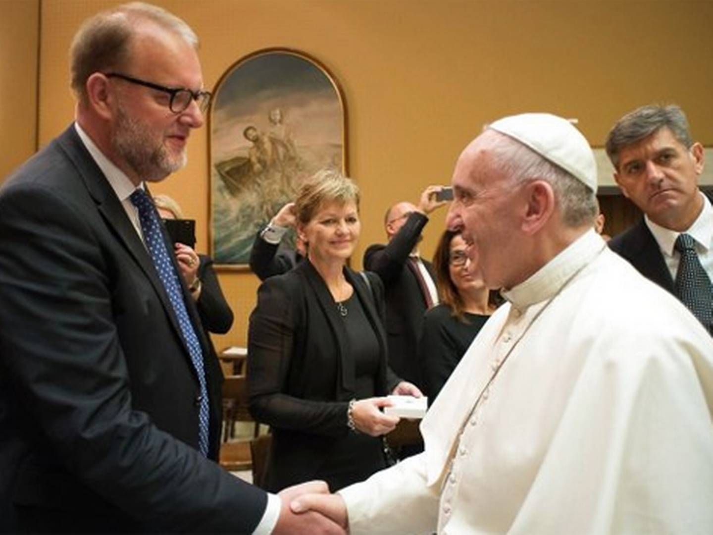 I september mødtes paven med energiminister Lars Chr. Lilleholt.