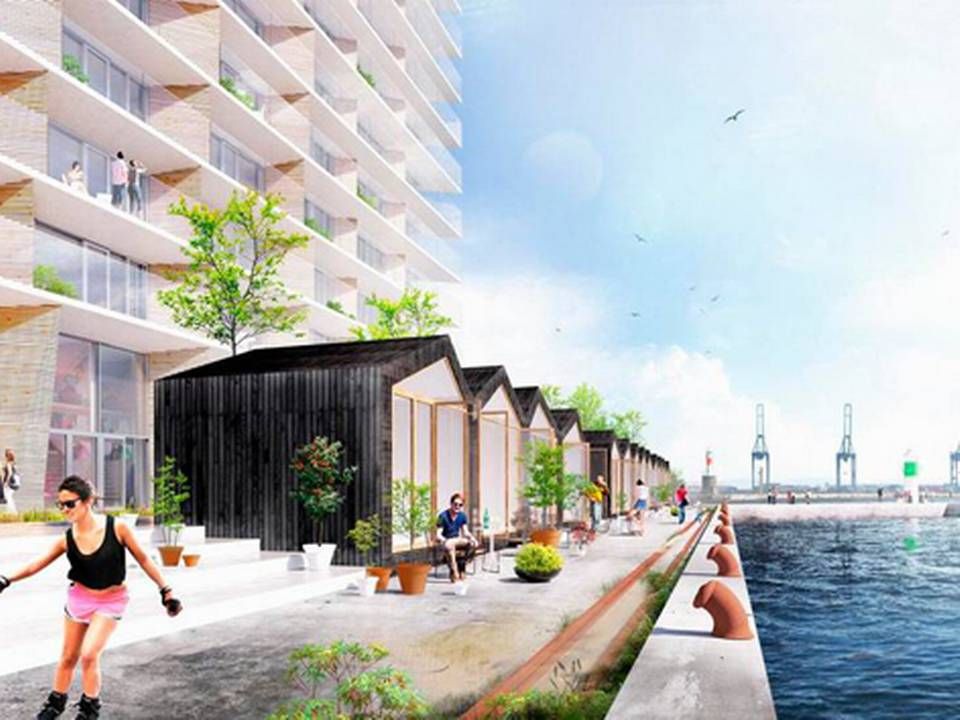 På Aarhus Ø-området Ø4 skyder BIG-projektet AARhus og havnebadet op. | Foto: PR-illustration