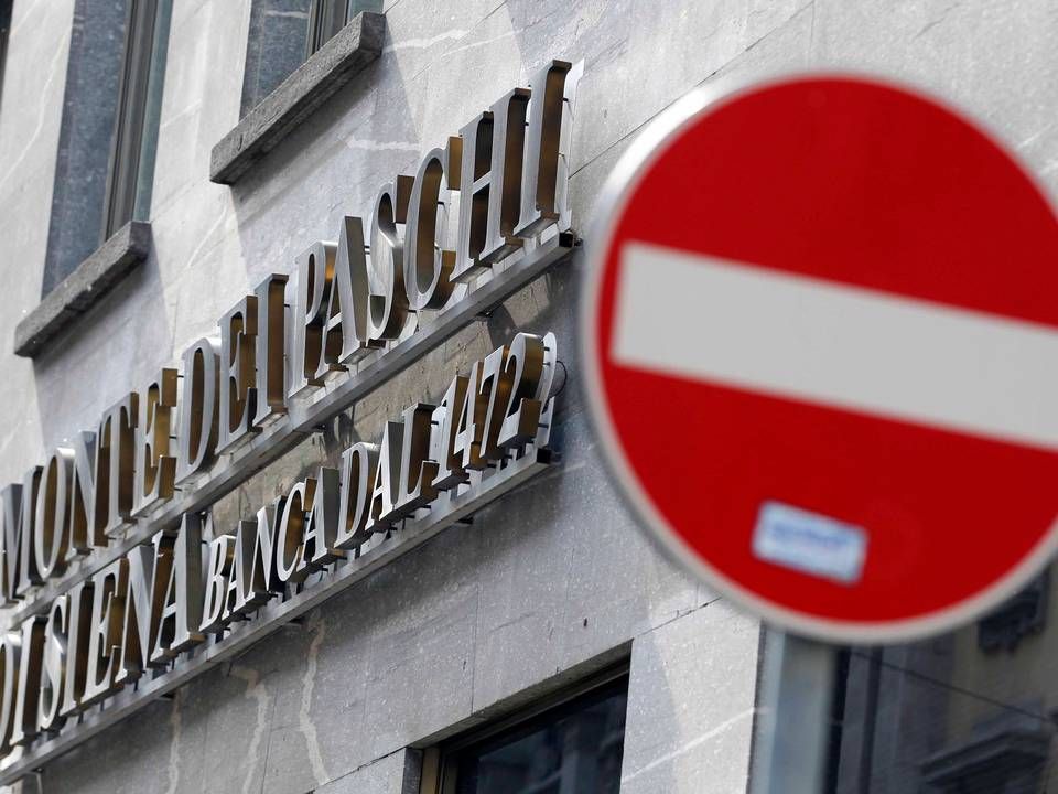 Banca Mote dei Paschi di Siena er en af de italienske banker, der vil blive holdt øje med, da banken er presset af nødlidende lån. | Foto: AP/POLOFOTO/Luca Bruno
