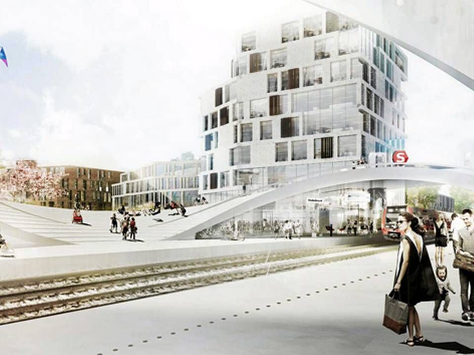 Henning Larsens s-togstation i Vinge er droppet i de nye planer for byen. | Foto: Henning Larsen.