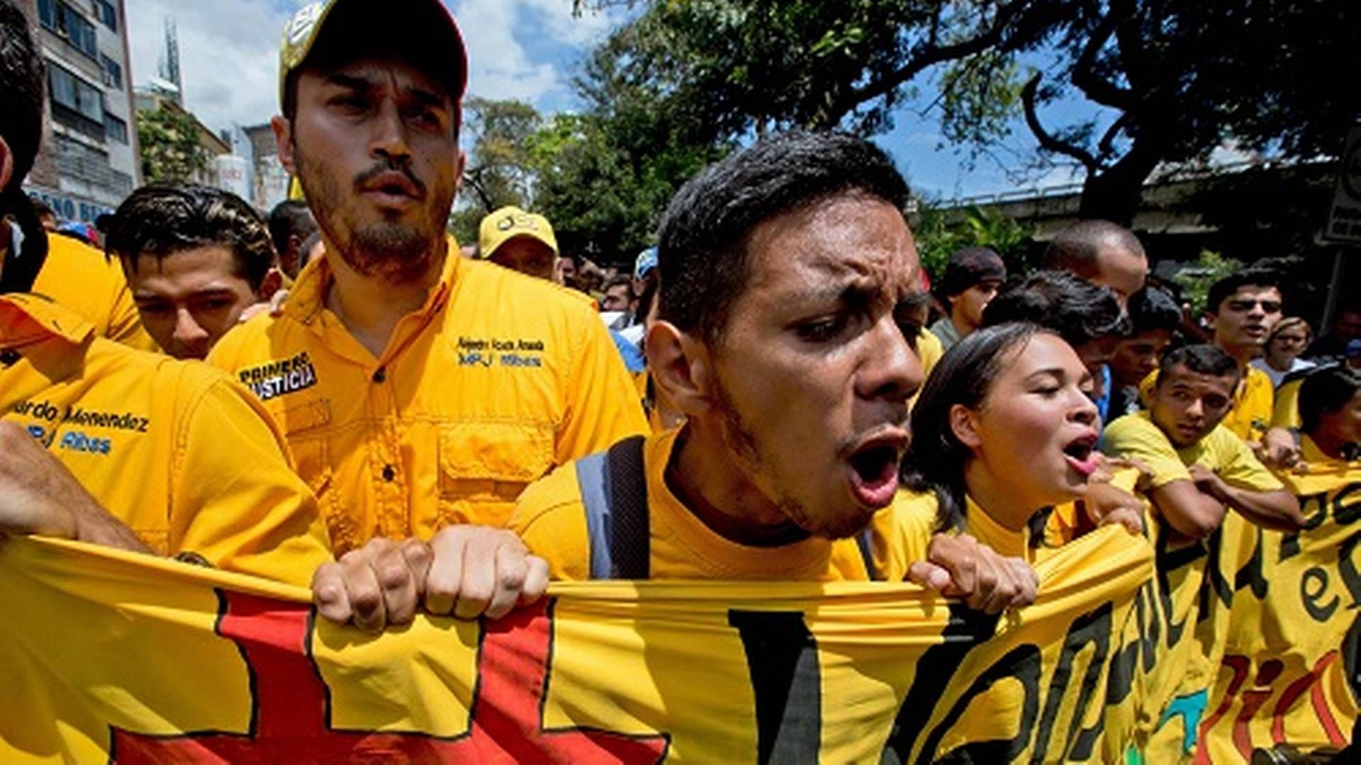 Demonstration mod Venezuelas præsident Nicolas Maduro i juli. | Foto: Fernando Llano/AP