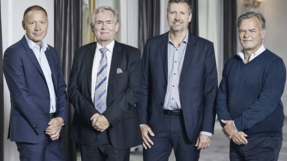 Bestyrelsen hos Gefion Group. Fra venstre: Peter Lindegaard, Jens-Erik Corvinus, Morten Bach Gaardboe og Per Mikael Jensen. | Foto: PR