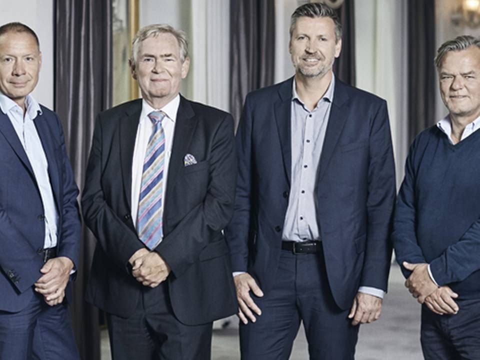 Det nye rådgivende komité hos Gefion Group. Fra venstre: Peter Køhler Lindegaard, Jens-Erik Corvinus, Morten Bach Gaardboe og Per Mikael Jensen. | Foto: PR