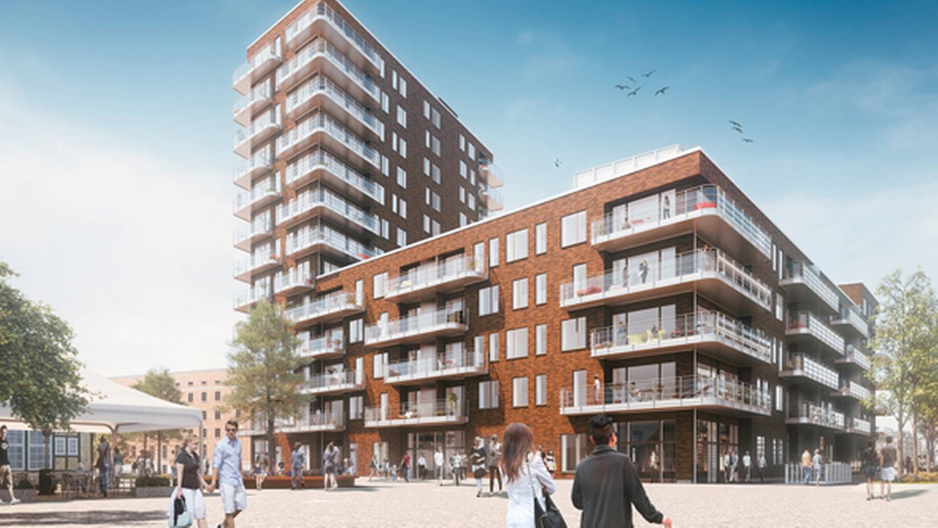TK Development ejer den ene halvdel af boligprojektet Amerika Have i Københavns Nordhavn, mens AP pension ejer den anden. | Foto: PR-illustration