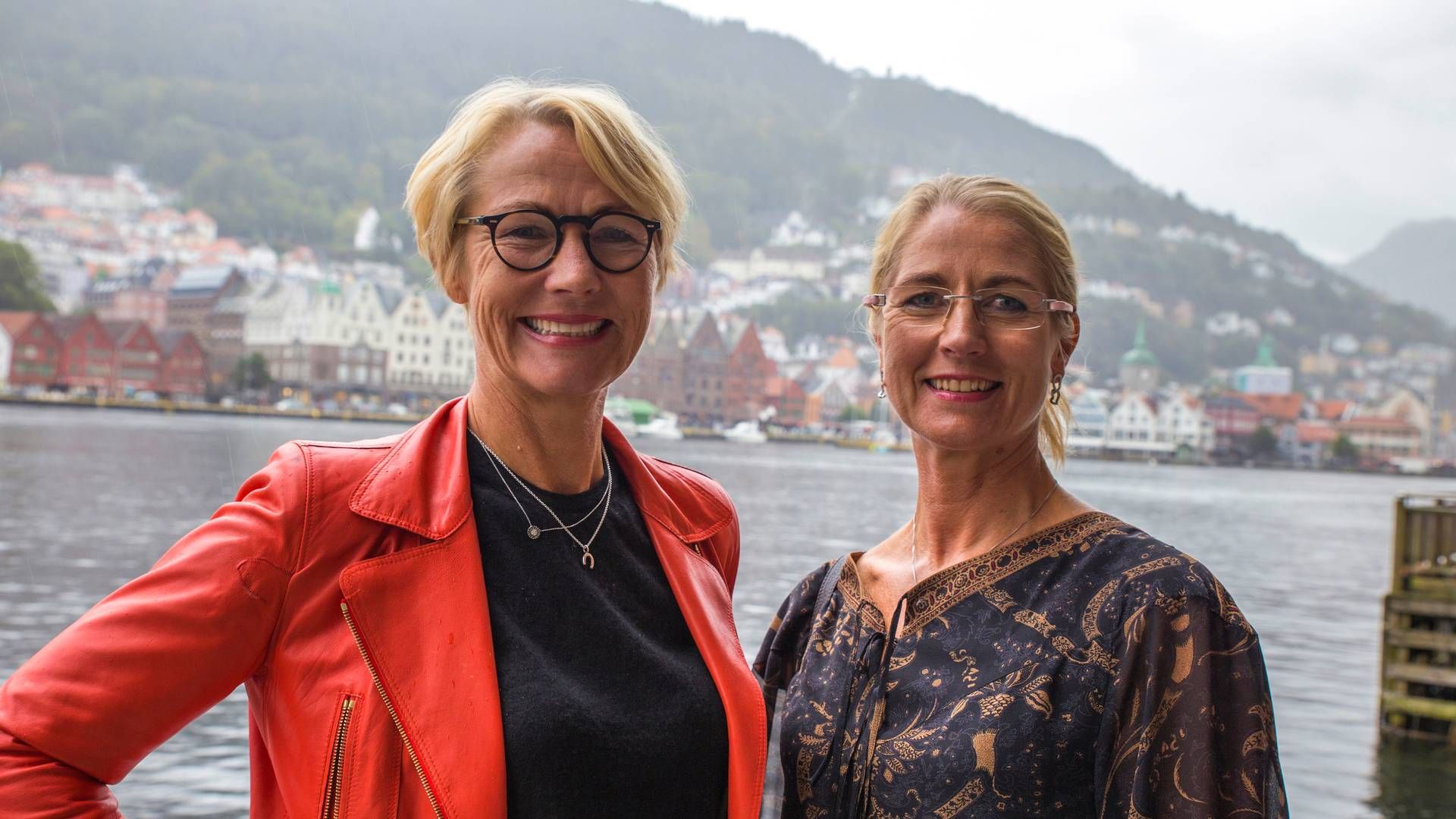 Formand for bestyrelsen i Grieg Star, Elisabeth Grieg (tv.), og Camilla Grieg, CEO i Grieg Star.