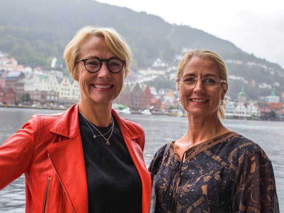 Formand for bestyrelsen i Grieg Star, Elisabeth Grieg (tv.), og Camilla Grieg, CEO i Grieg Star.