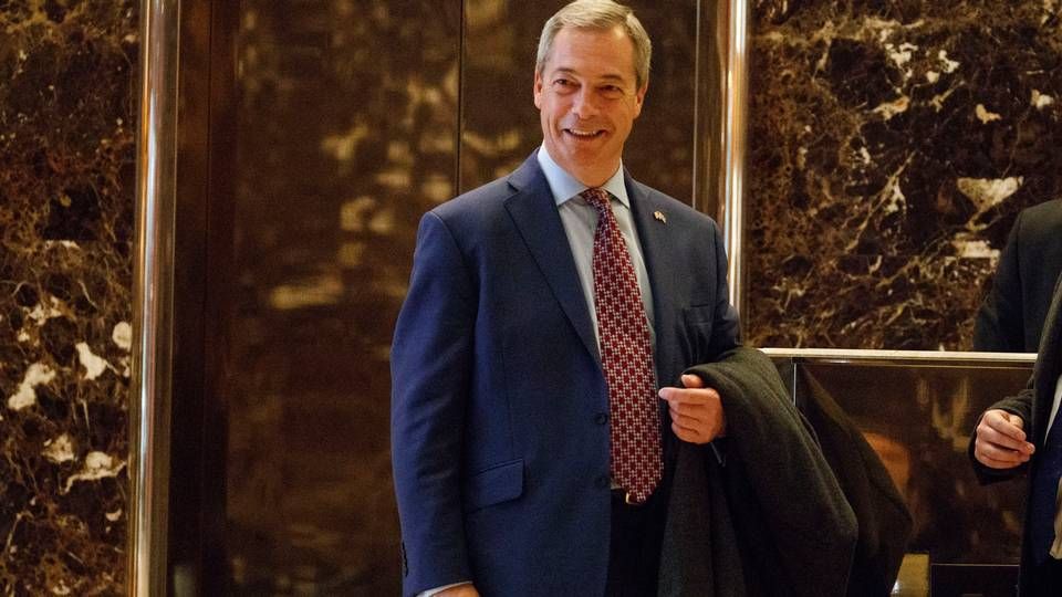 Den britiske parlamentariker Nigel Farage er bekymret for udsigten til en fortsat langstrakt brexit-proces. | Foto: Evan Vucci/AP/Polfoto/Arkiv