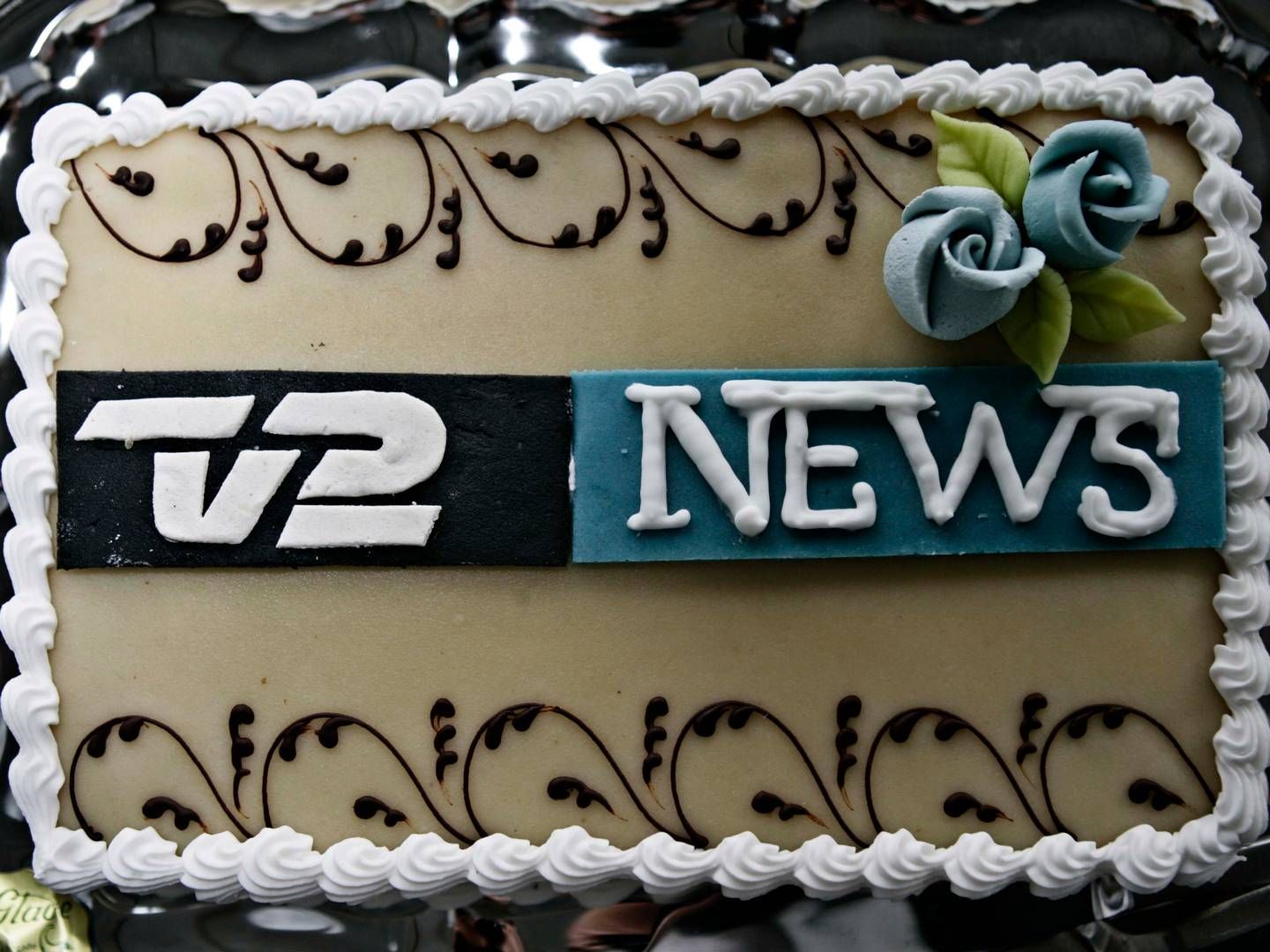 Dåbskagen for ti år siden, da TV 2 News blev lanceret. | Foto: Nicolai Svane/Polfoto/Arkiv