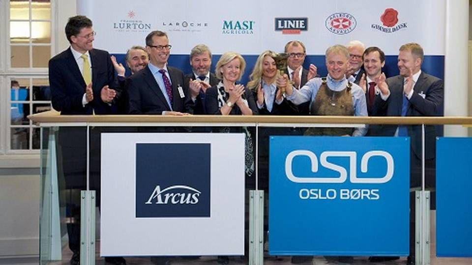 Humøret var højt, da Arcus blev børsnoteret på Oslo Børs 1. december. Det var svenske Ratos, der i sin tid sendte Arcus mod børsen, og hentede 775 mio. norske kr. hjem på noteringsdagen. | Foto: Arcus ASA.