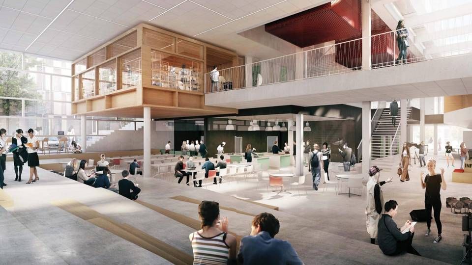 Modelbillede af de nye omgivelser for journaliststuderende i Aarhus, der ventes klar i 2019 | Foto: DMJX