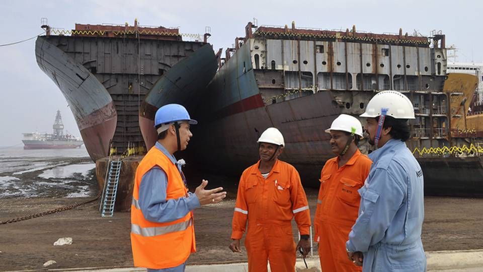 Maersk Line is currently having two vessels scrapped at the Shree Ram yard on the Alang beach in India. | Photo: PR-foto/Maersk Line