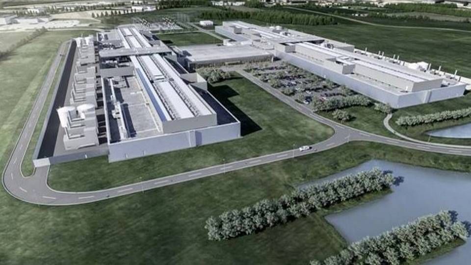 Sådan kan Facebooks kommende datacenter ved Odense komme til at se ud. Nu vil kommunen sætte gang i bygemodningen af flere erhvervsgrunde. | Foto: PR
