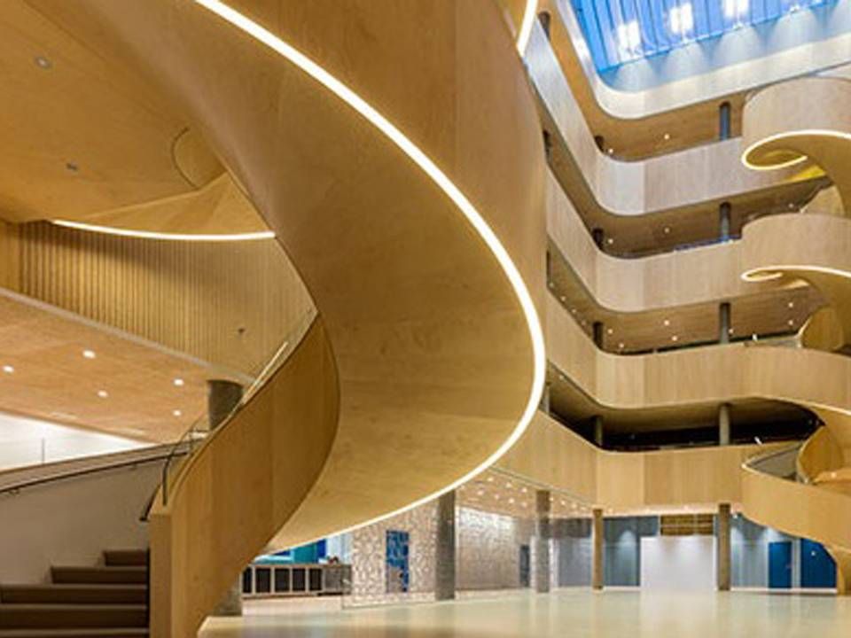 Det nye psykiatriske hospital i Slagelse er blandt de danske projekter, der måske løber med en Mipim-pris. | Foto: Vilhelm Lauritzen Arkitekter