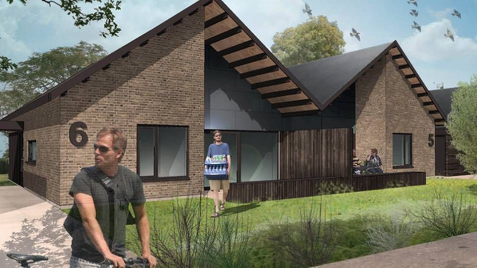 Sådan er Lejerbos nye almene boliger i Eltang ved Kolding tænkt. Byen har pt. ingen ledige almene boliger. | Foto: PR