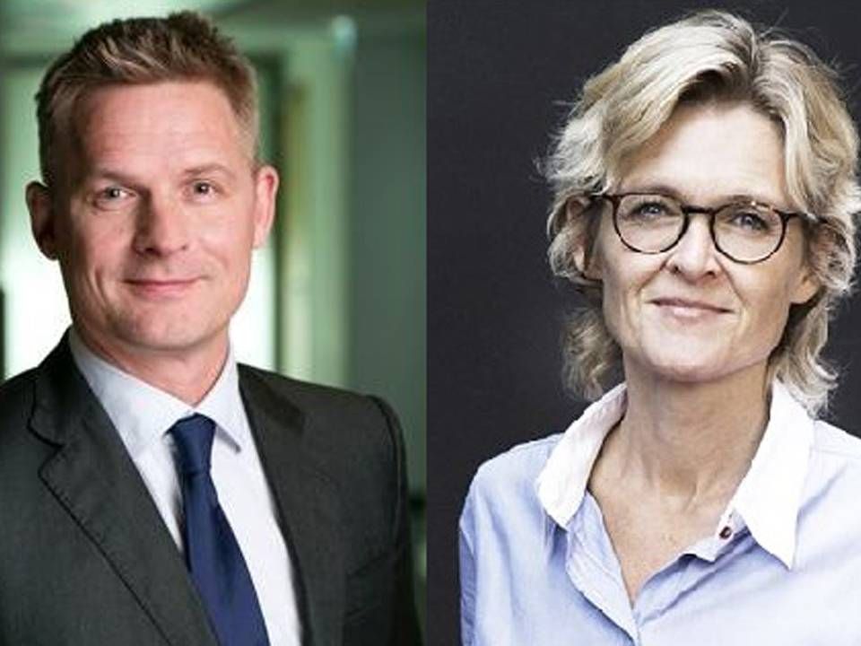 Thorben Sander, chef for private banking i Nordea (tv). Marlene Nørgaard, global chef for Wealth Management Banking i Danske Bank (th). | Foto: PR