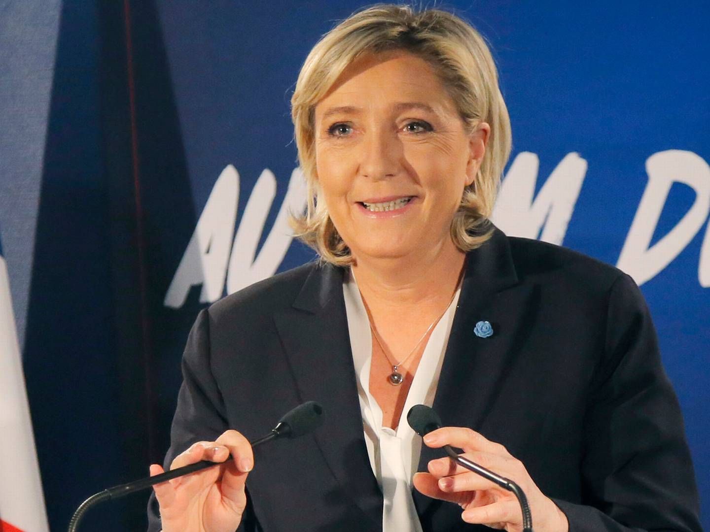 Den franske præsidentkandidat Marine Le Pen ønsker Frankrig ud af euroen. | Foto: AP Photo/Michel Euler.