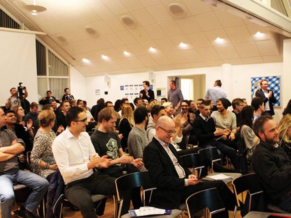Humøret var højt til det årlige Copenhagen Startup Weekend, som blev afholdt i Finansforbundets lokaler. | Foto: PR FOTO