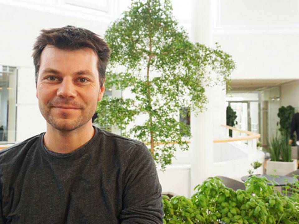 Christian Visti, direktør i Newbanking, siddende i Trygs kontorfællesskab for startups i Ballerup.