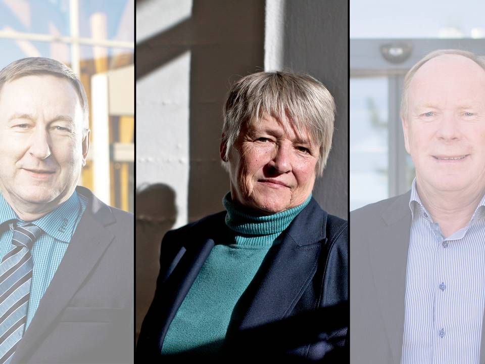 Kurt Jensen, Frøs Sparekasse (tv), Annette Bjaaland Andersen, Finanstilsynet, og Ove Vestergaard, Bankdata (th) har på hvert sit område været toneangivende i flere årtier. De går på pension 1. april, og FinansWatch fortæller derfor deres historier i de kommende nyhedsbreve om navne og job. I dag kan du læse om Annette Bjaaland Andersen. | Foto: Arkiv: PR og Polfoto/Niels Hougaard