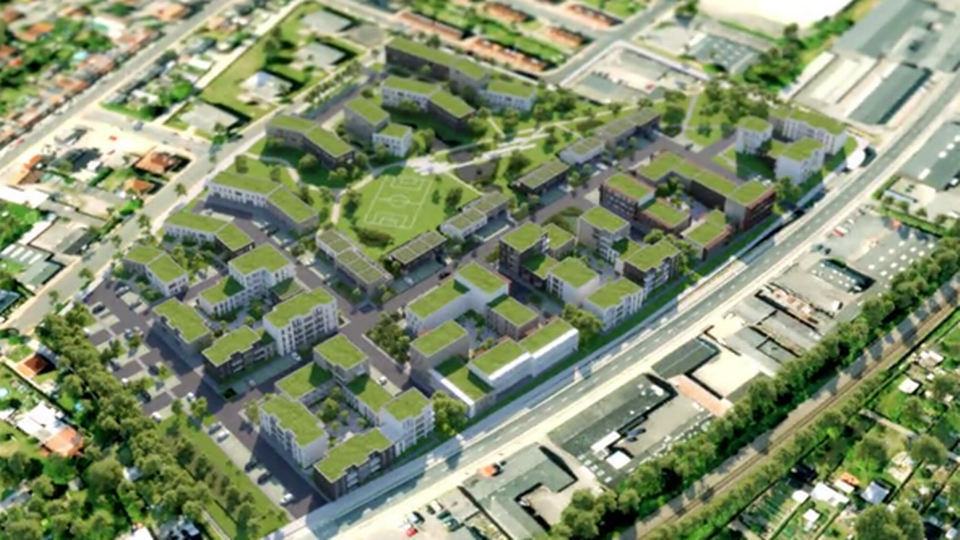 PR-illustration af det nye byområde, Østerlunden. | Foto: Screenshot fra PR-video