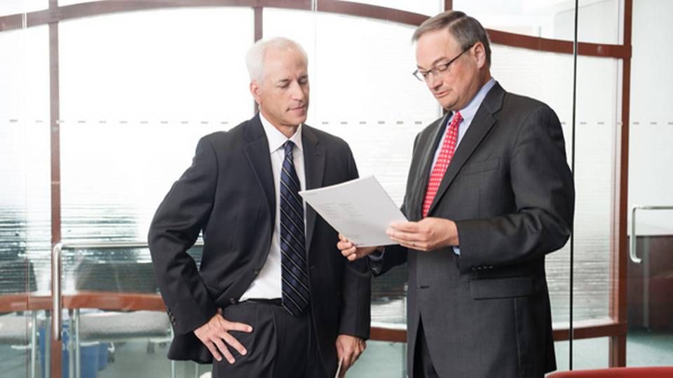 William Hughes (tv), global chef for ejendomsresearch og strategisk asset management, og Matthew Lynch, amerikansk landechef for UBS Realty Investors. | Foto: PR