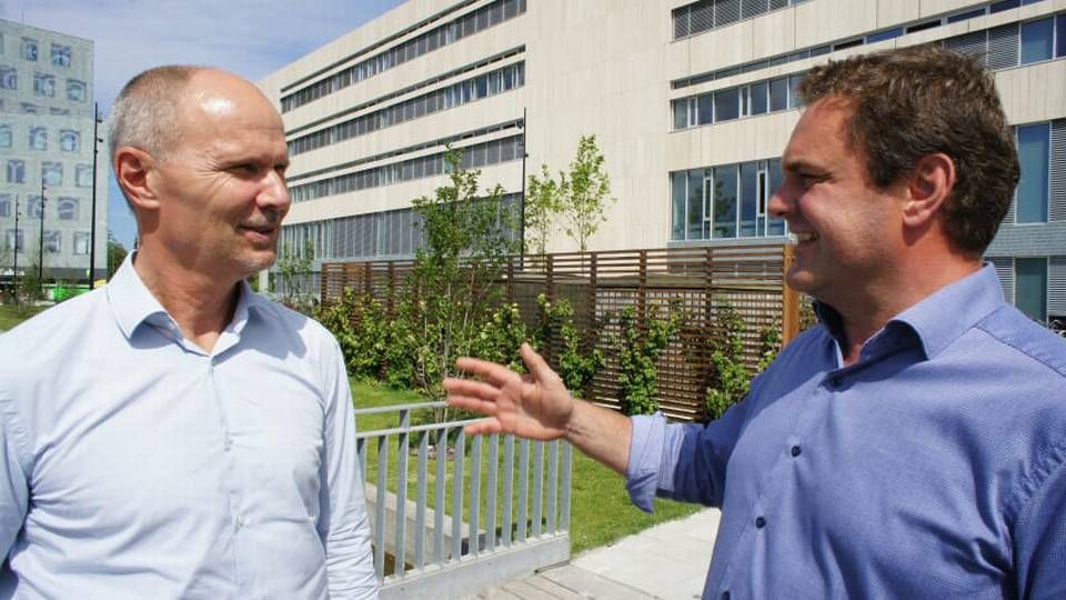Mikael Munck, direktør i 2021.AI (tv) sammen med Flemming Adsersen, COO i Dansk Center for Anvendt Kunstig Intelligens.