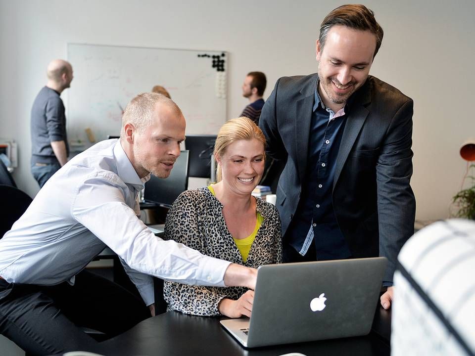 Tre af grundlæggerne af it-virksomheden Conferize, Jon Schäffer (t.v.), Cecilie Ena Lise Pedersen og Martin Ferro-Thomsen. | Foto: Arkiv: /ritzau/Mik Eskestad
