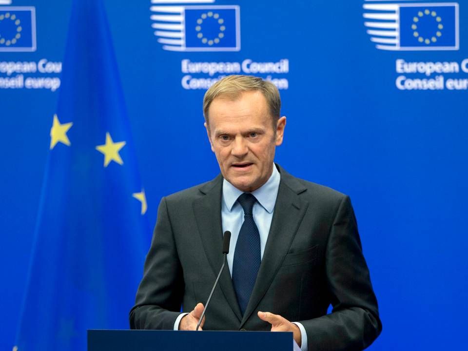 EU-præsident Donald Tusk vil diskutere et aftaleløst brexit på EU-topmødet torsdag. | Foto: /ritzau/AP/Virginia Mayo