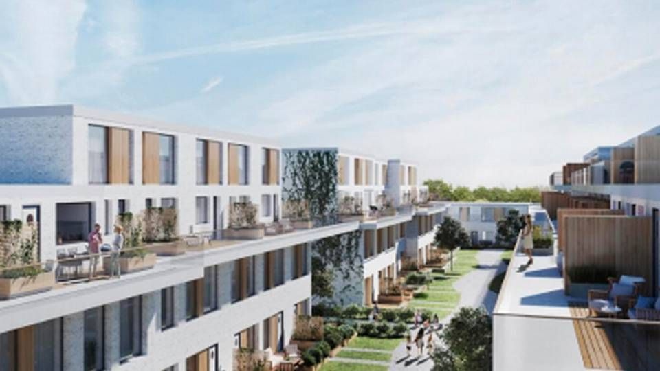 Den Holstebrobaserede udvikler Gråkjær og ejendomsselskabet Koncenton fra Aarhus bygger 117 boliger i det nye bykvarter Islevhaveby i Rødovre vest for København. Projektsummen er 250 mio. kr. | Foto: AI Arkitekter