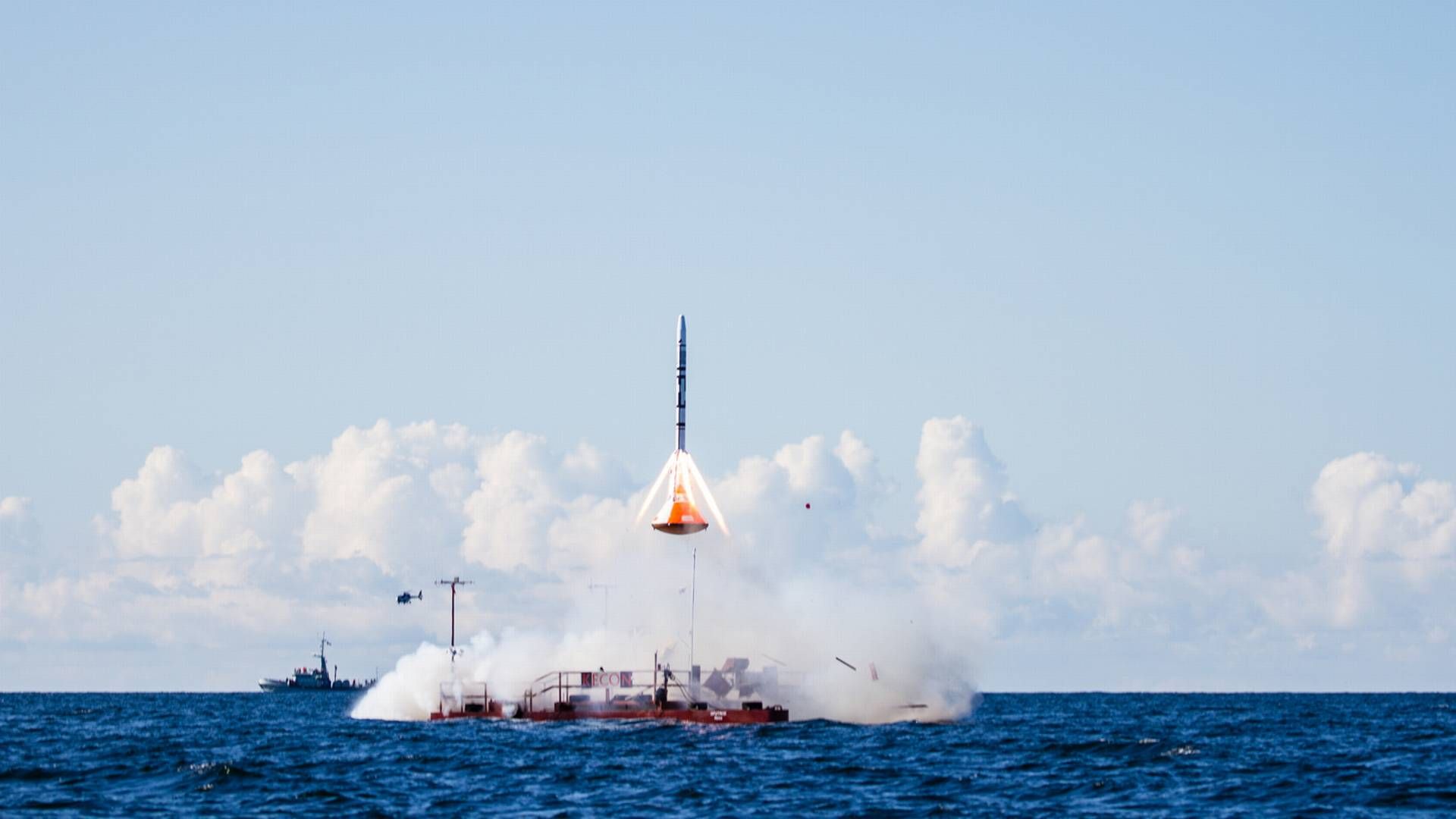 Copenhagen Suborbitals testede deres Smaragd-1 raket på Østersøen i 2012. | Foto: /ritzau/Thomas Pedersen