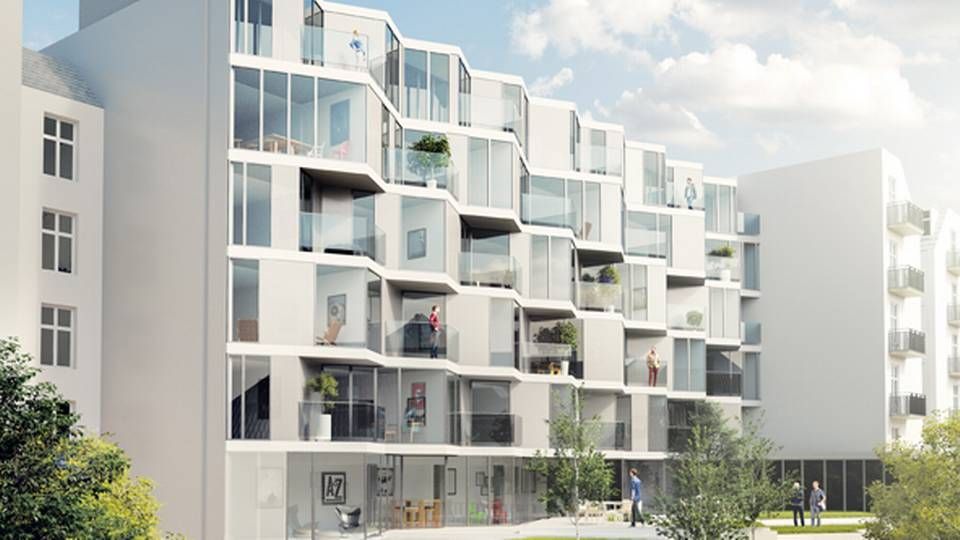 Illustration af gårdsiden af St. Kongensgade 100 efter ombygningen. | Foto: Byens Arkitekter