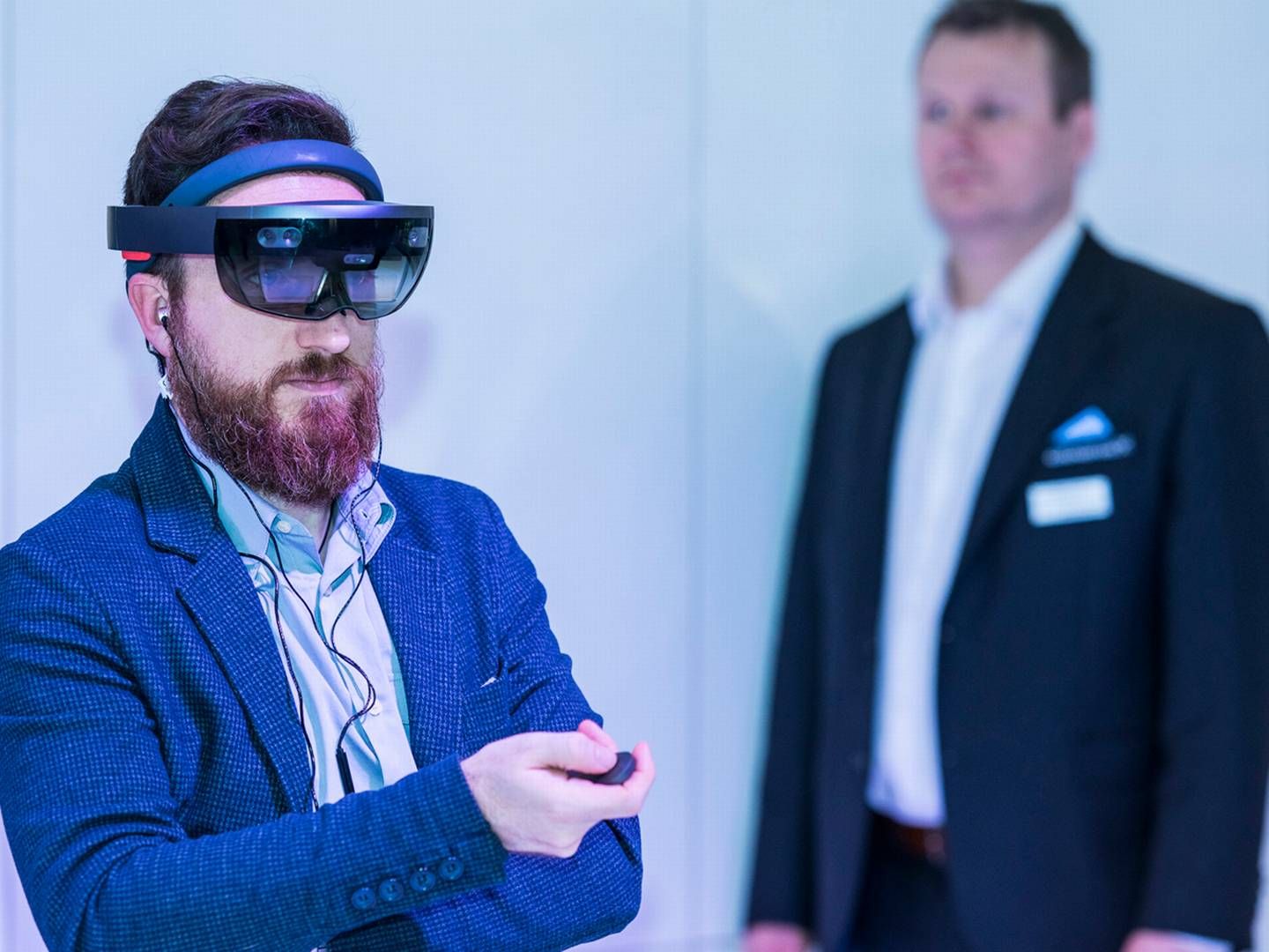 Grundfos har fremvist selskabets mixed reality app på HoloLens på ISH Messen i Frankfurt. | Foto: PR