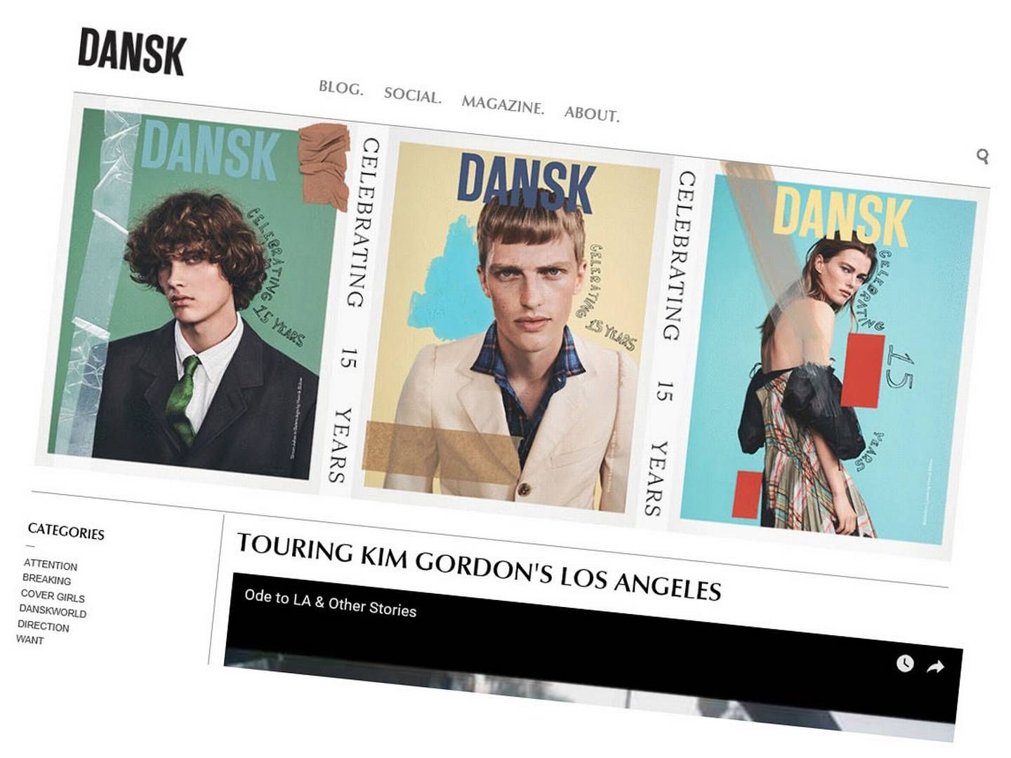 Screenshot af modemagasinet Dansk Magazines onlineportal.