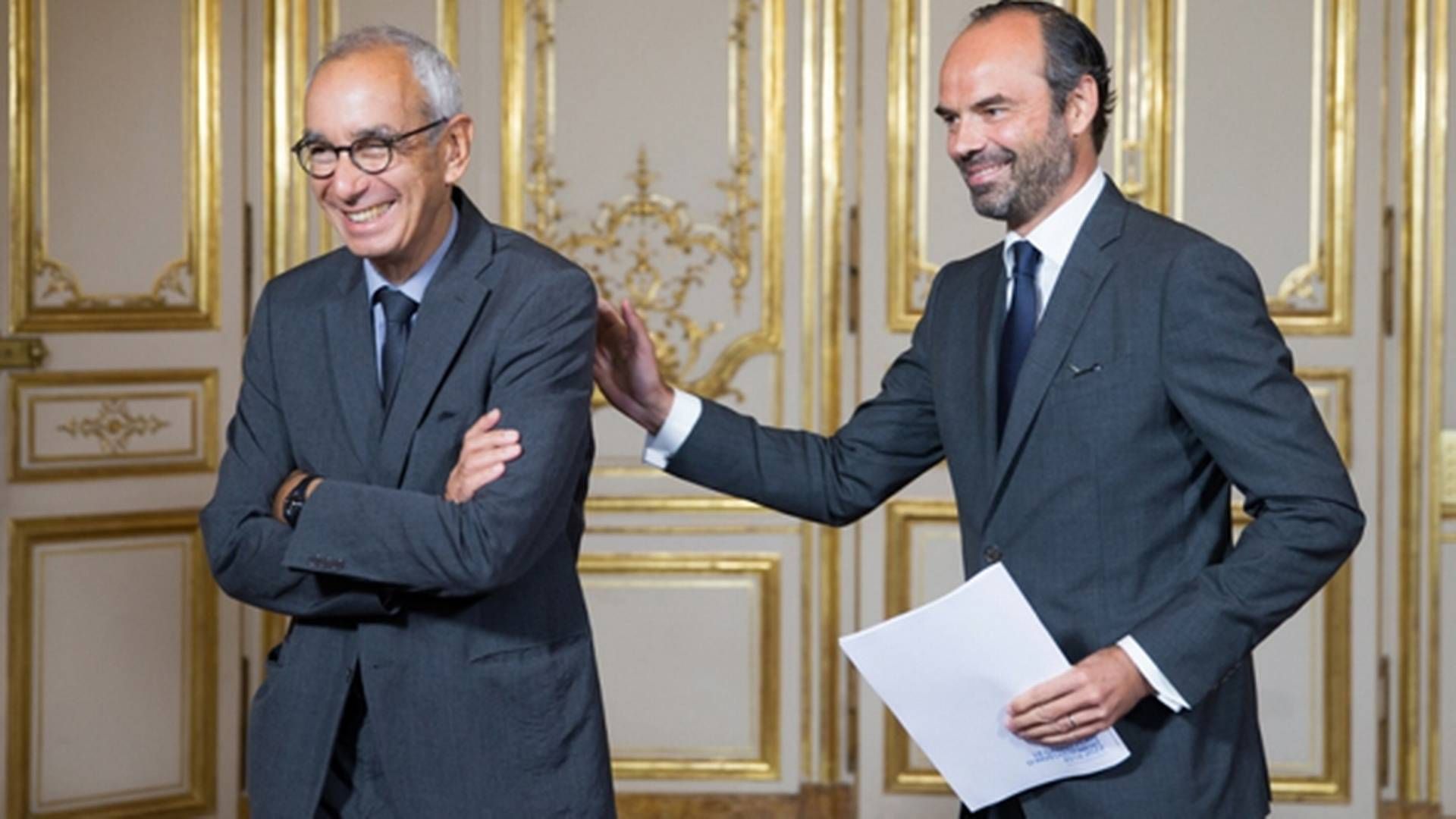 Frankrigs premierminister Edouard Philippe (th.) sammen med den franske økonom Jean Pisani-Ferry | Foto: Gouvernement.fr